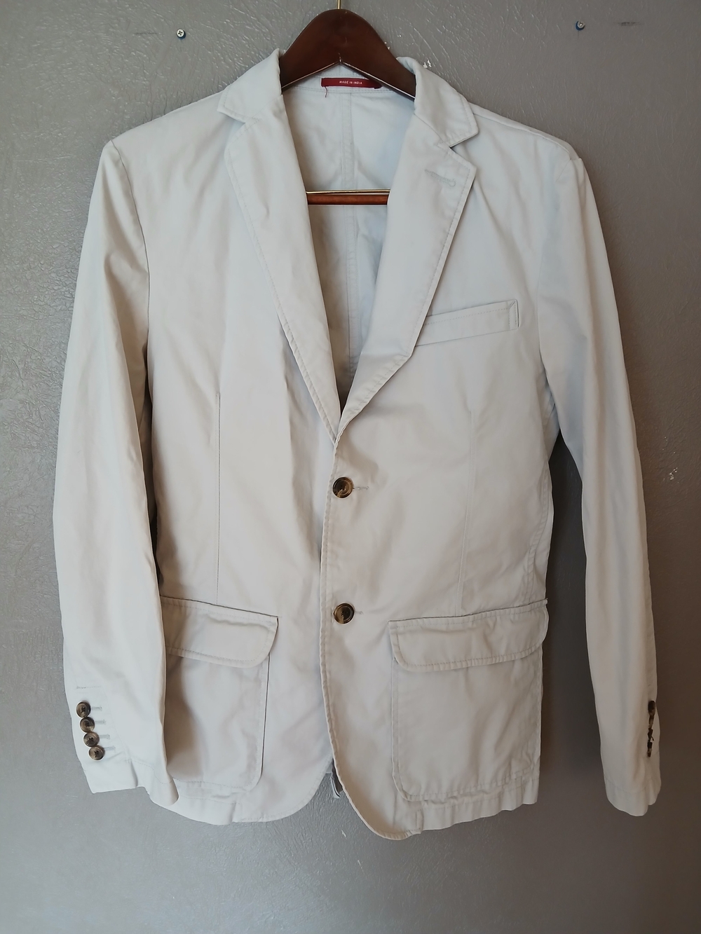 Foodfellow & CO. Light Cream Men's Cotton Blazer - Small